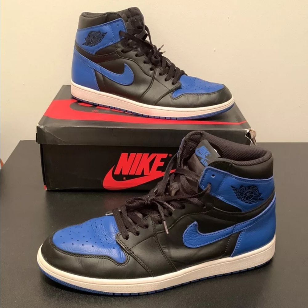 Nike Air Jordan 1 Retro OG High Royal Blue Black 555088-007 2017 Men’s Size 14
